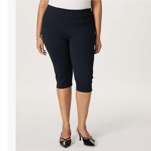 The Drop Women's Black Capri Pants Size 2X Stretchy Comfort Fit Trousers